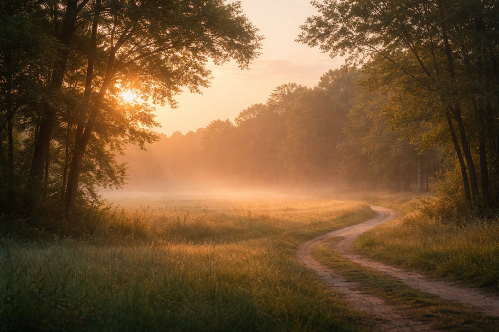A path at sunrise