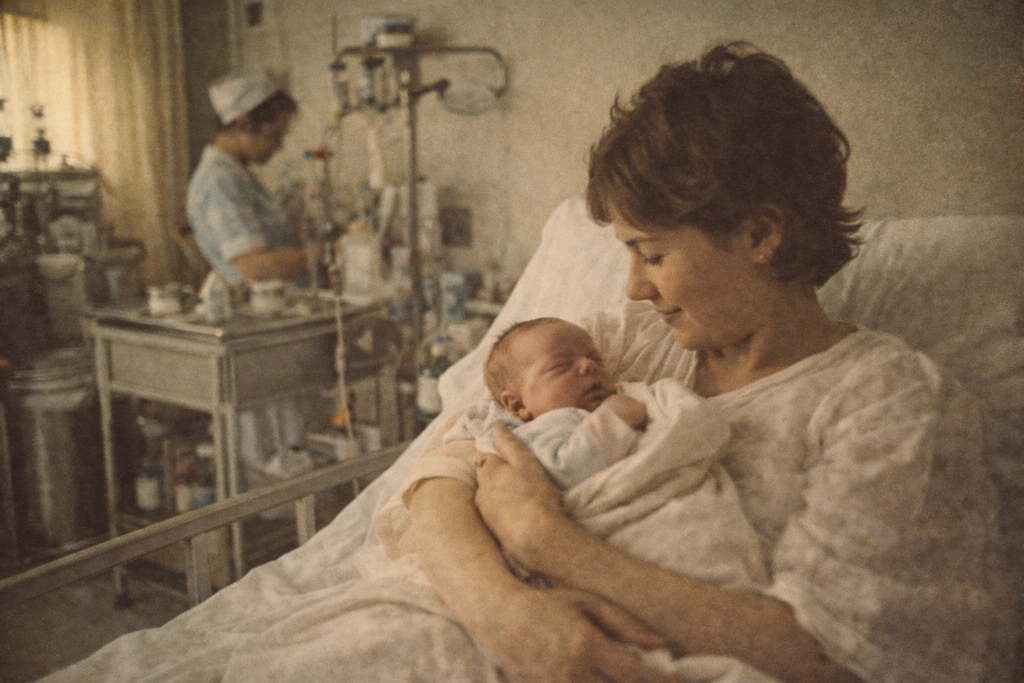 An old family photograph of a newborn